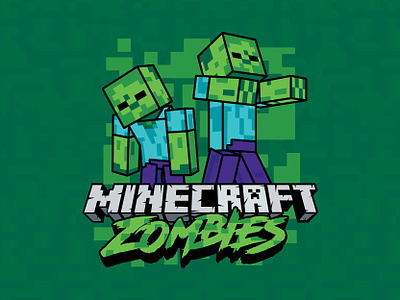 Minecraft Zombies - Pajama Set branding creeper fashion gaming illustration kids logo minecraft pajamas pattern style guide toddler fashion vector art video game zombie