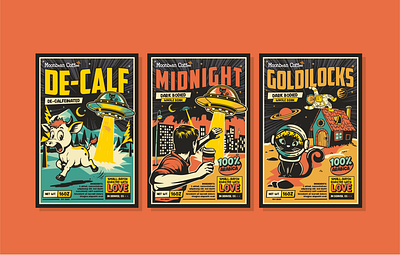Coffe label coffe label comic label design retro vintage