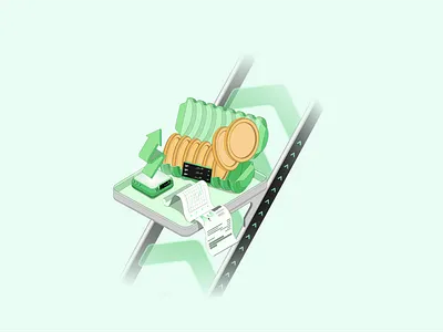 Crypto Portfolio Green Illustration