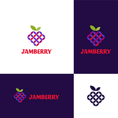 JamBerry berry branding design farm geometric graphic design heart logo vector