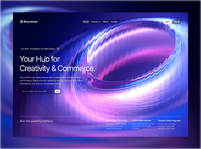 Hero Section for Web3 Website abstract design desktop figma glassmorphic hero purple ui uiux ux web design web3 website