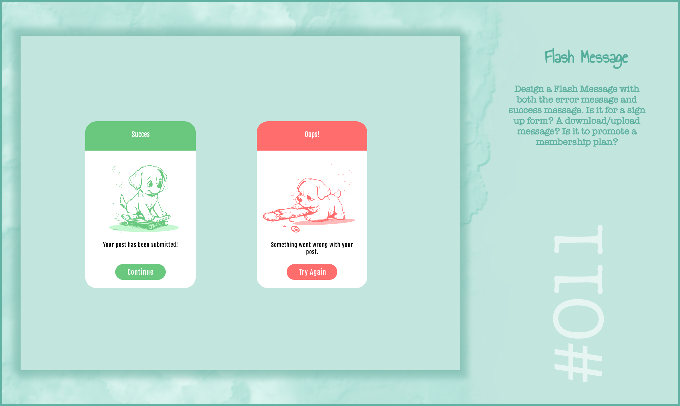 DailyUI011 - Flash Message challenge dailyui design ui