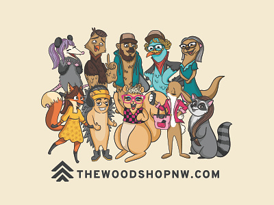 The Woodshop Characters brand identity branding design graphic design ill illustration logo spokane vector