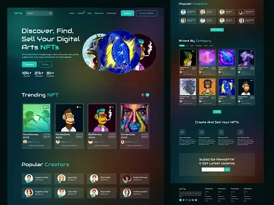 NFT Landing Page Design (Dark Mode) landing page nft nft landing page ui ux