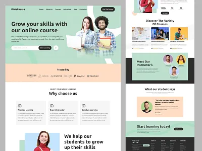 LMS Landing Page app design landing page learning management lms ui ux web ui