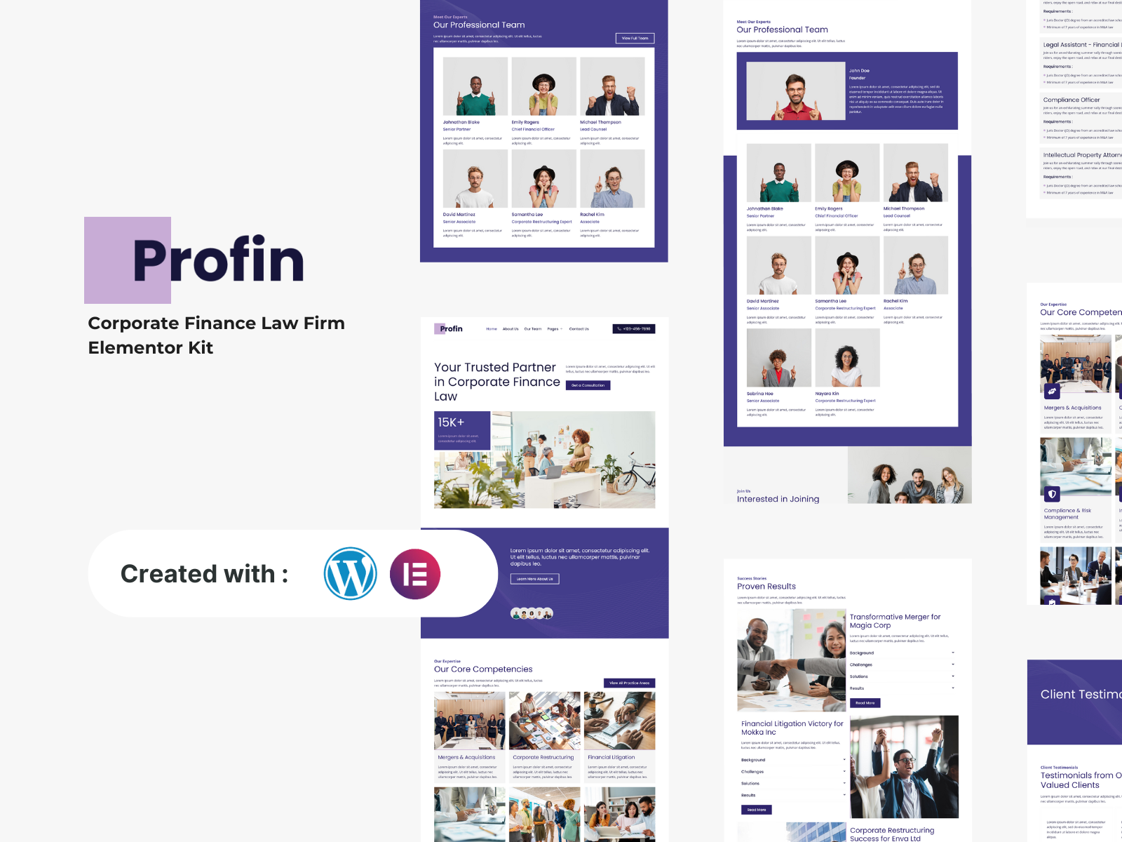 Profin - Corporate Finance Law Firm Elementor Kit business corporate design elementor finance kit law law firm marketing minimalist modern template ui ui design ux ux design web design website wordpress