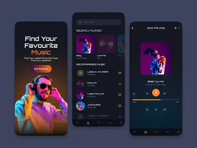 Music App UI Design app design app ui dark mode music app music app ui ui ux
