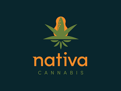 Nativa Cannabis Branding beans brand mark branding cannabis corn dispensary icon identity logo design native american smoking squash weed