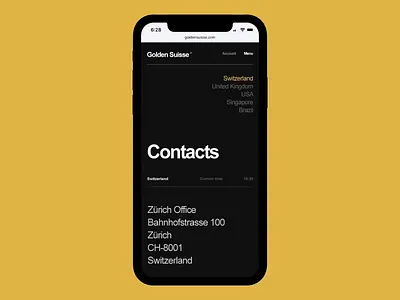 Golden Suisse animation minimal motion mp4 principle typography ui ux web website