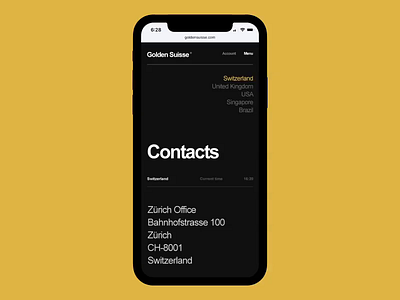Golden Suisse animation minimal motion mp4 principle typography ui ux web website