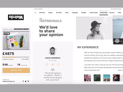 CrowdfundCompanion-UI-Kit adobexd adobexduikit challenge feedback landing page prototype testimonials uidesign winner