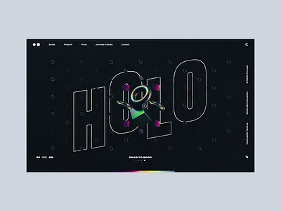 Holographic Interactions 3d abstract animation branding c4d cinema 4d design gif glitch holographic interaction octane typography ui web design webgl website