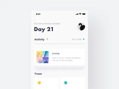 Recording trip / Motion animation app dimest motion ui ux