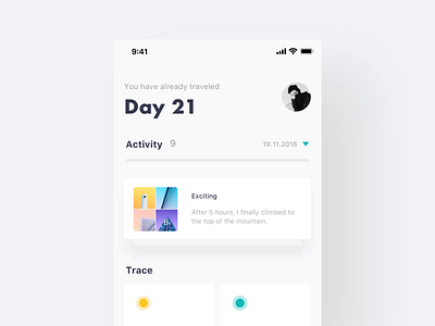 Recording trip / Motion animation app dimest motion ui ux