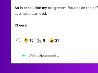 Good reactions etc. desktop app dog emoji engagement material reaction reply ui web app
