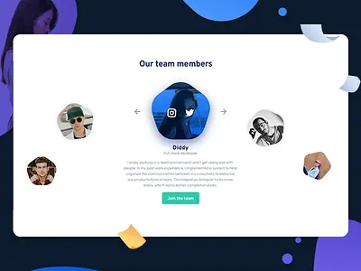 Core team members | Webiz branding gradient landing member page team ui ux webdesign website