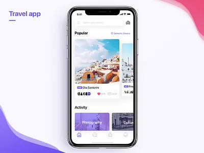 Travel app_2 animation app card concept map travel app ui ux