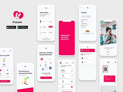 Pickable Dating animation app dating illustration minimal ui ux video white
