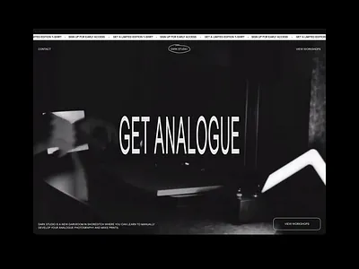 Dark Studio – Shoreditch, London animation black camera condensed font dark darkroom graphic london minimal mp4 photo photography screenrecording typography video workshop