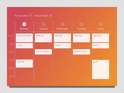 Pending Invitation animation calendar catchup concept daily ui dailyui design gradient invision invisionstudio meetings november nyc orange pending invitation schedule transition ui uidesign vector