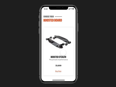 Boosted Board Choosing Product boosted board design framer ios app page tool ui ux