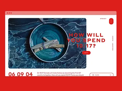 Celebrating Legalization in Canada campaign canada cannabis hero homepage landing page legalization toronto trivia ui ui elements ux ux design visual design website