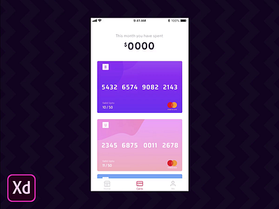 Adobe XD : Auto-Animate adobe xd cards design gradient graph ios iphone payment ui video xd