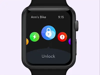 Adobe XD Dribbble Contest animated gif animation app apple watch automation bike challenge design gradient lock motion pin playoff rebound smartwatch ui unlock watch watch ui