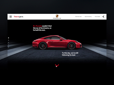 Porsche: Time to Get In Marketing Site Desktop background marketing campaign microsite motion sportscar video web