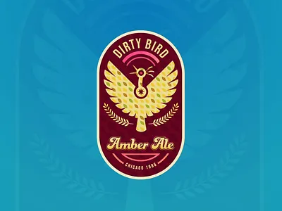 Dirty Bird logo/animation 2d ale amber animation beer bird design dirty flat illustration logo marano typography vector