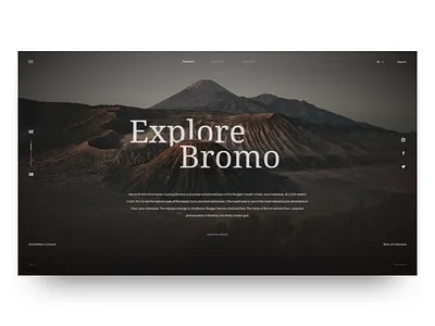 Travel Blog Exploration bromo dashboard dashboard ui jawa timur landing page mountain nature parallax parallax website principle ui ux website website animation