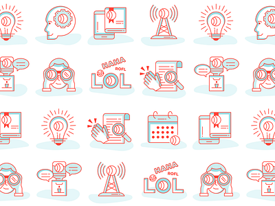 Icon Set for the Communications Network communications icon design illustration