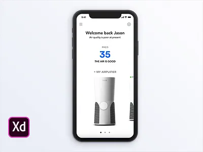 Air Purifier(Xd) air purifier animation app design iphone ui ux