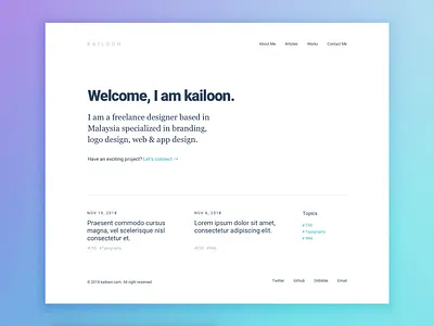 Personal Site madewithadobexd minimal personal portfolio