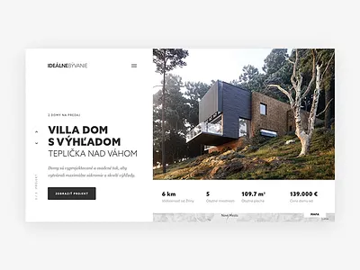 Idealne Byvanie animation clean header home homepage house interior landing living minimal responsive simple slovakia typography ui ux web webdesign website