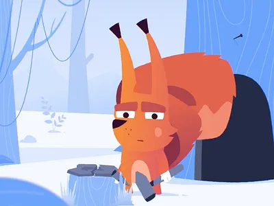 Squirrel after effects animation character forest funny happy illustration little logo rigging sad squirrel