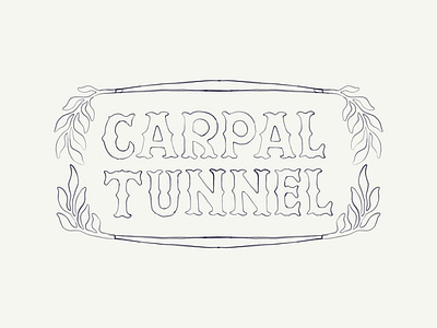 Carpal Tunnel illustration lettering line art type