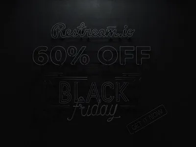 BLACK FRIDAY | for Restream.io 3d animation black friday c4d cinema4d design lettering neon neon font octane render restream typogaphy