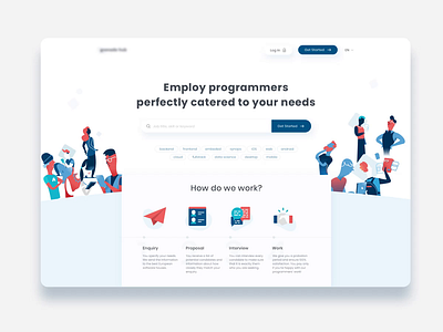 Parallax Scrolling Landing Page animation blue cards clean design desktop gif illustration interaction landing page minimal motion mp4 parallax simple ui ux web website white