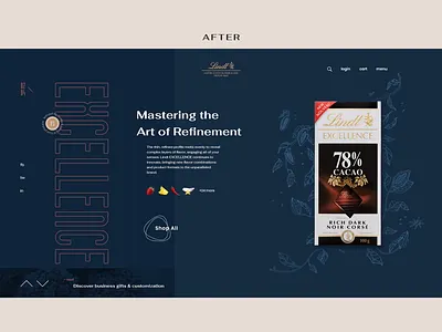 Lindt Comparison after animation before chocolate concept e commerce product shop typography ui web