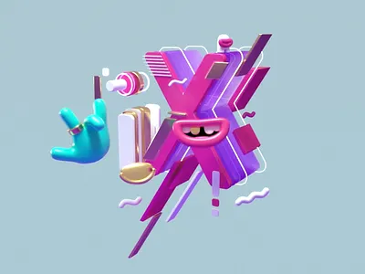 iX ID 3d 3d illustration animation c4d cartoon game art icon lowpoly octane