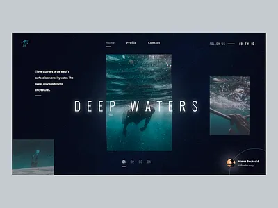 🌊Deep waters - codename06 animation cursor dark displacement map motion pixi ui video water