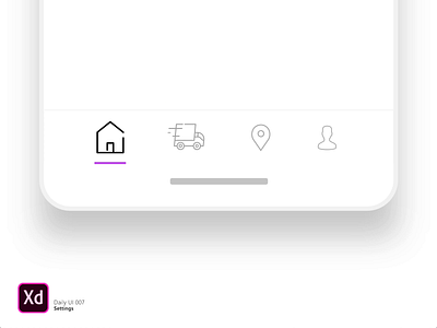 Settings - Adobe XD 007 animation app dailyui design motion motion animation settings ui ui ux ux