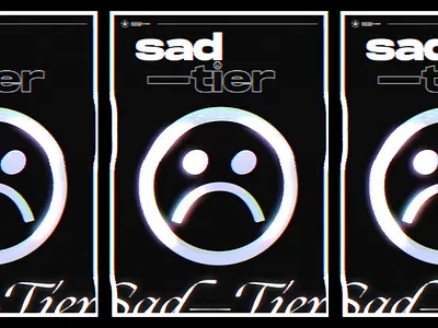 Sad Tier 3d c4d glitch grid happy illustration poster sad type typography vaporwave vhs