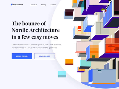 Northroof - Landing Page animation clean colors illustration landing minimal ui ux web website