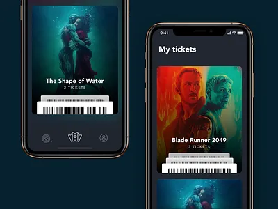 Ticket App animation card cinema interface mobile movie product design scroll sending ticket ui
