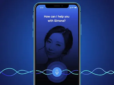 Mobile Voice Assistant alexa animation app assistant dark design ios iphone mobile motion search ui voice weather