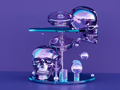 –Skull Exhibit abstract art c4d cinema4d fantasy mp4 octane octane render octanerender scifi skull surreal