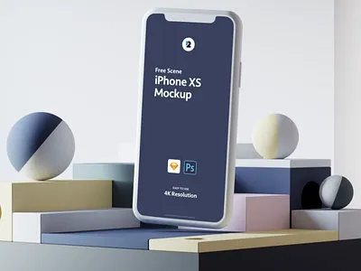Free iPhone XS Scene Mockup 01 3d 3d scene c4d corona free free mockup freebie iphone xs iphone xs mockup mockup scene photoshop scene sketch