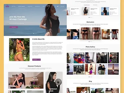 Workouts by katya -Redesign animation design diet exercise fitness gym health nutrition supplements training website design